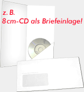 z. B. 8cm-CD als Briefeinlage